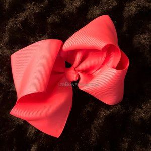 Neon Pink 6" Boutique Bow (2)  -kids-  4B2595  Handmade NWT Boutique